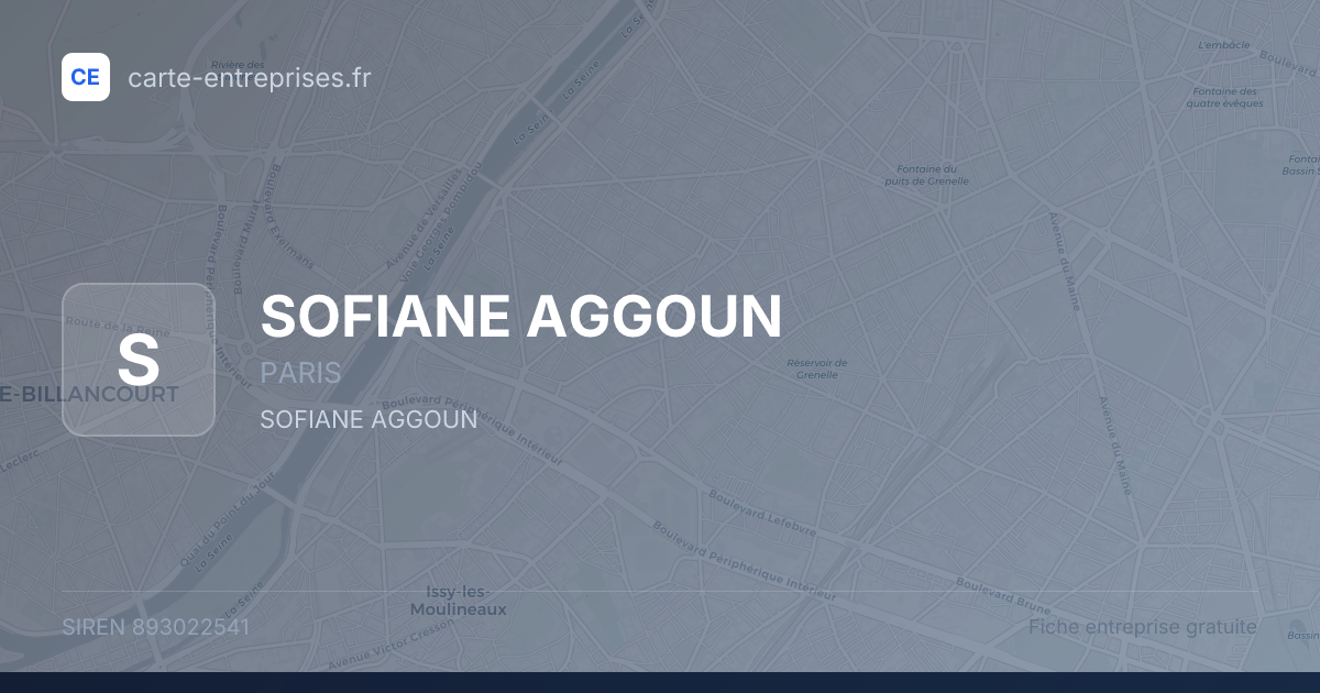 SOFIANE AGGOUN — 893022541 — fiche entreprise