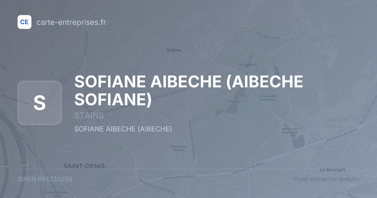 SOFIANE AIBECHE (AIBECHE SOFIANE) — 898233259 — fiche entreprise