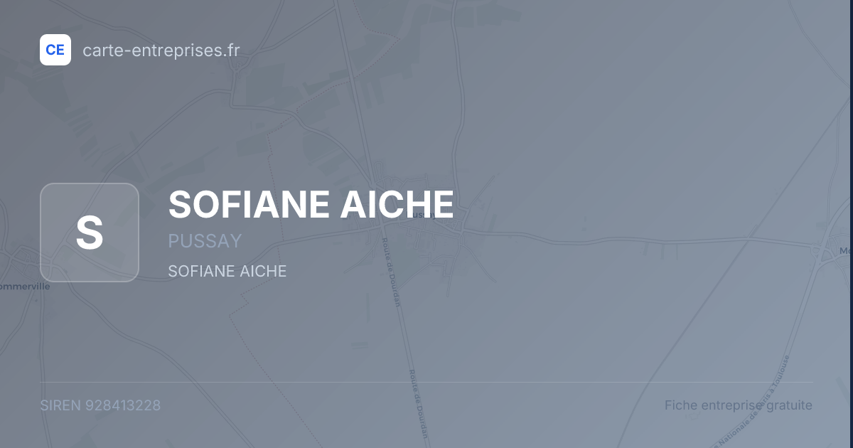 SOFIANE AICHE — 928413228 — fiche entreprise