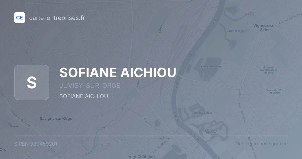 SOFIANE AICHIOU — 989459201 — fiche entreprise