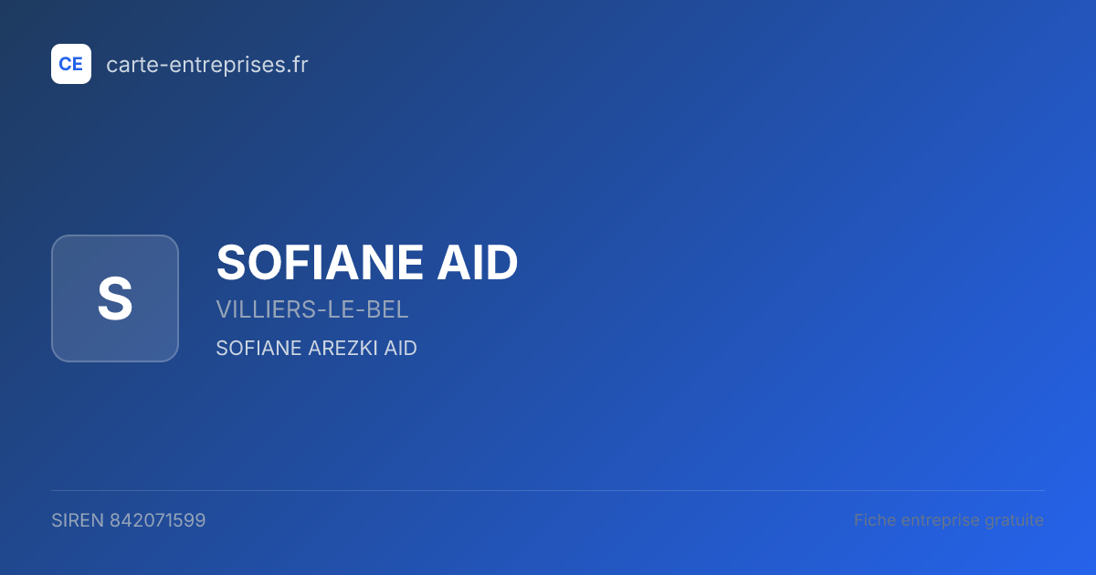 SOFIANE AID — 842071599 — fiche entreprise