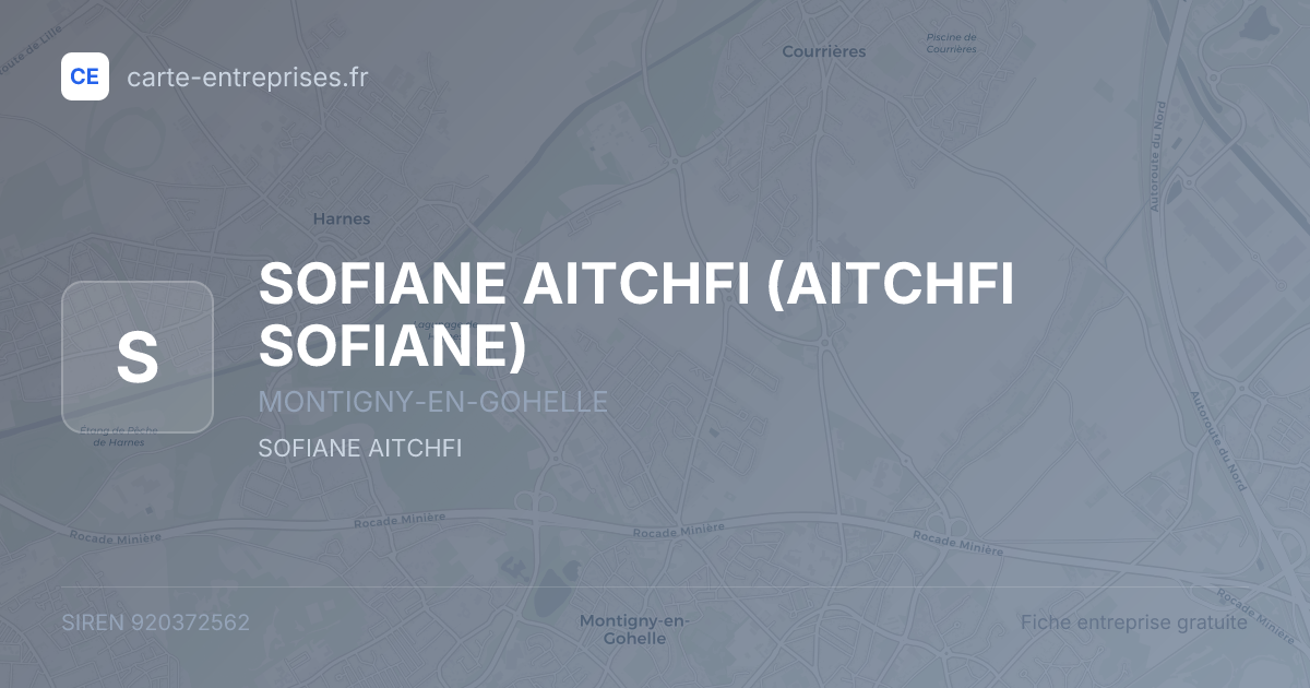 SOFIANE AITCHFI (AITCHFI SOFIANE) — 920372562 — fiche entreprise