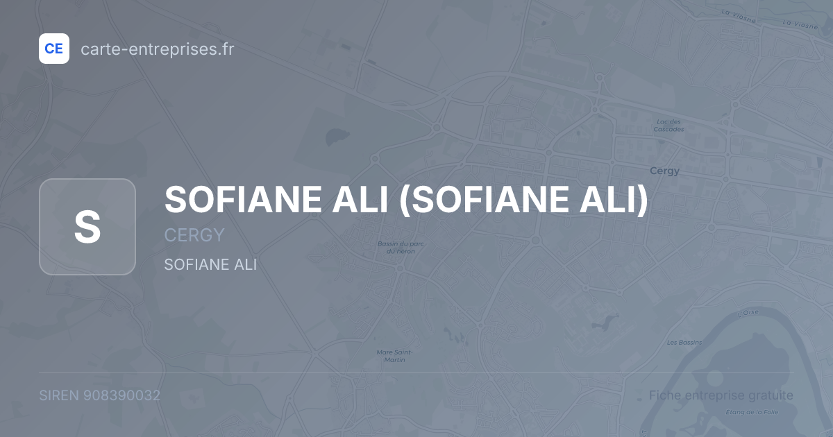 SOFIANE ALI — 908390032 — fiche entreprise