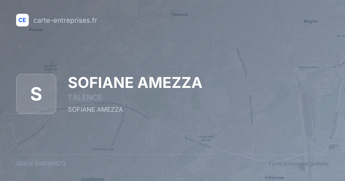 SOFIANE AMEZZA — 509789673 — fiche entreprise