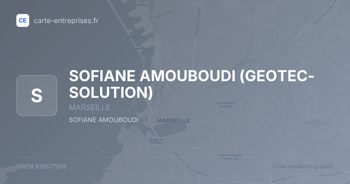 SOFIANE AMOUBOUDI (GEOTEC-SOLUTION) — 930577598 — fiche entreprise