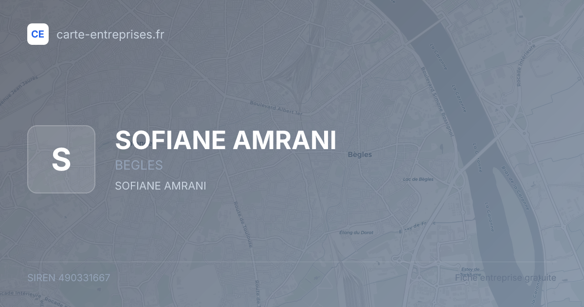 SOFIANE AMRANI — 490331667 — fiche entreprise