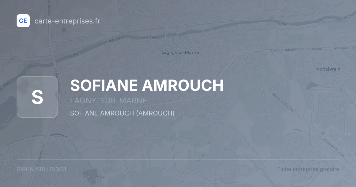 SOFIANE AMROUCH — 518575303 — fiche entreprise