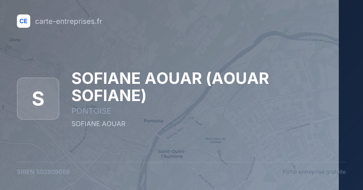SOFIANE AOUAR (AOUAR SOFIANE) — 502809668 — fiche entreprise