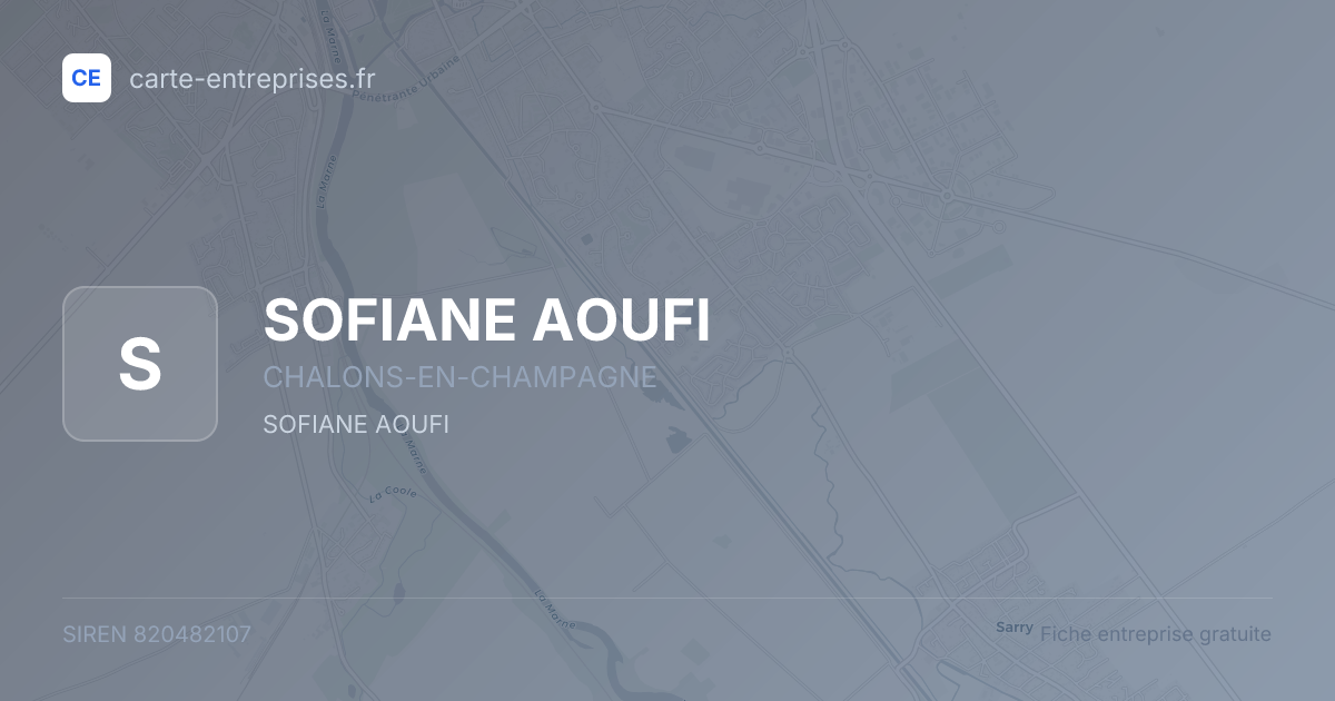 SOFIANE AOUFI — 820482107 — fiche entreprise