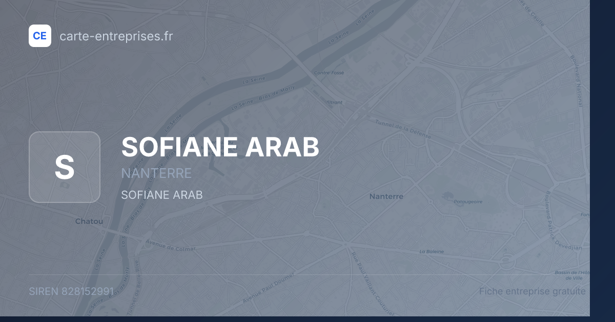 SOFIANE ARAB — 828152991 — fiche entreprise