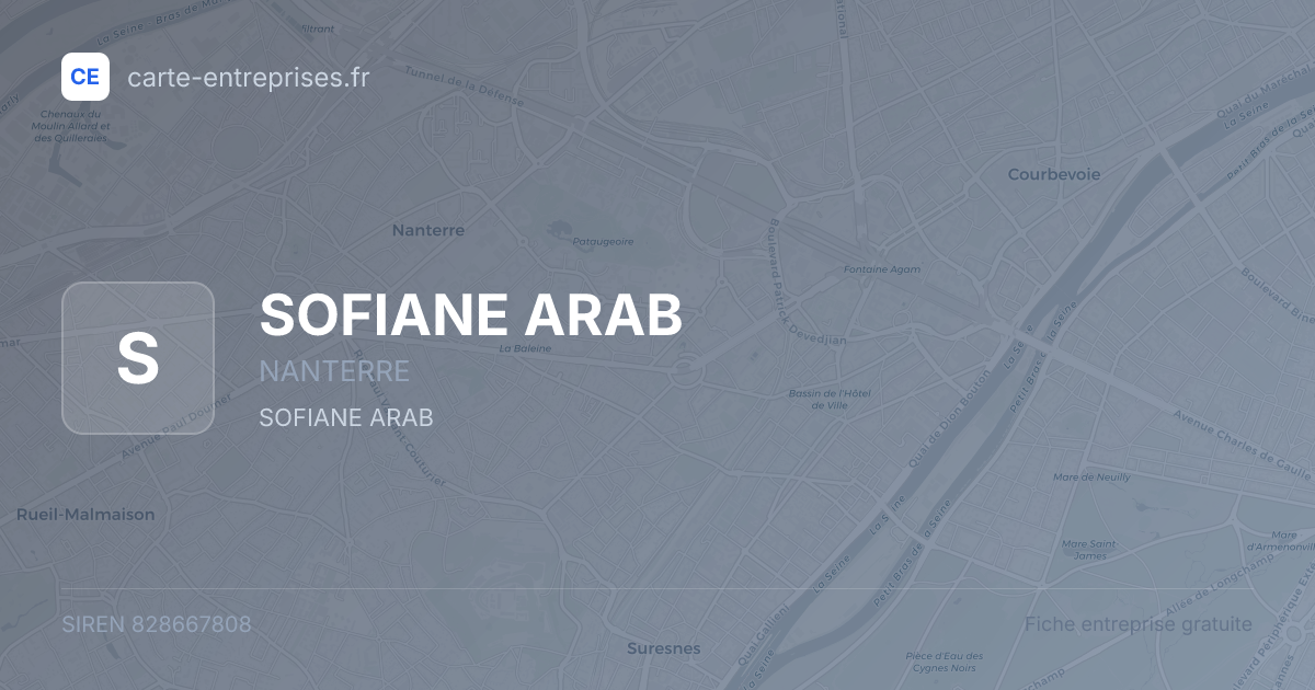 SOFIANE ARAB — 828667808 — fiche entreprise