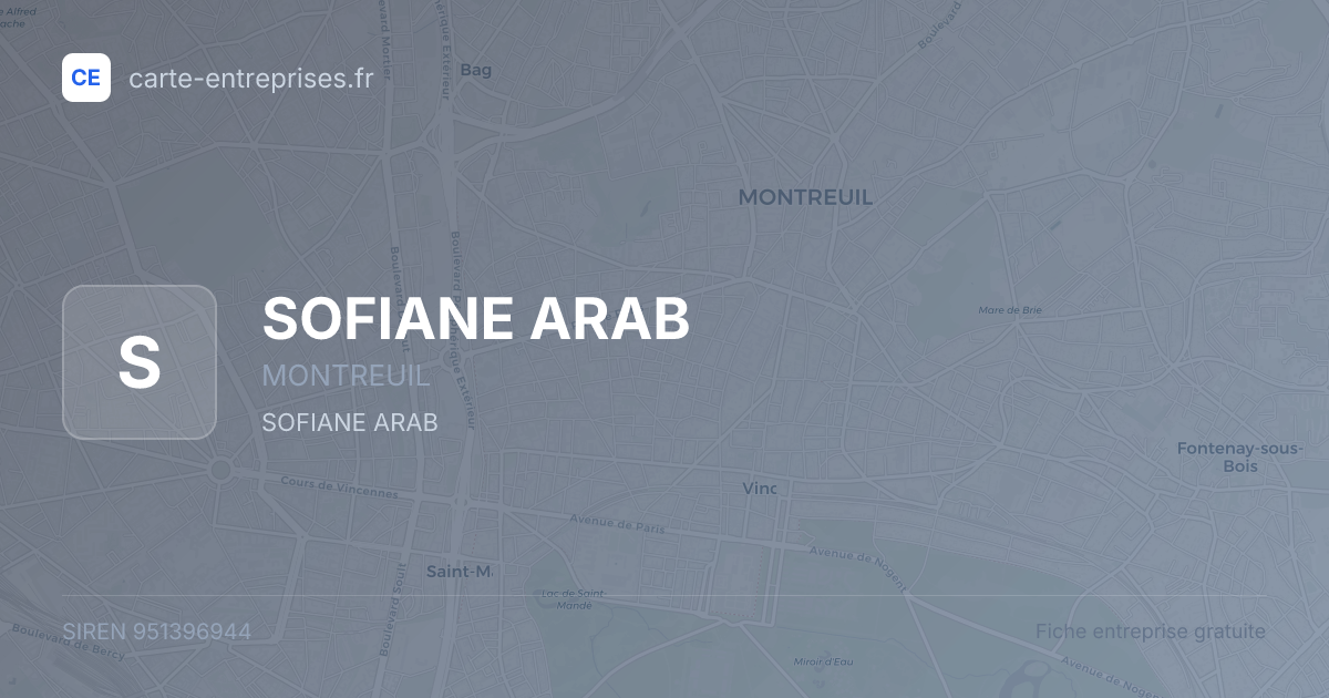 SOFIANE ARAB — 951396944 — fiche entreprise
