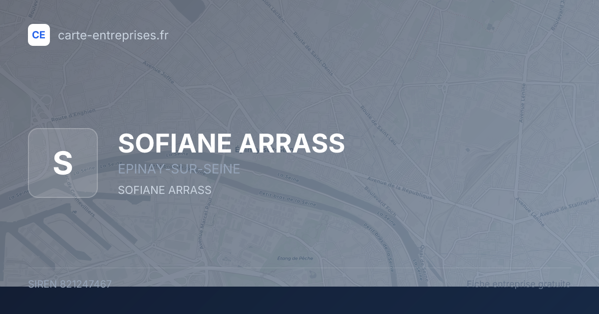 SOFIANE ARRASS — 821247467 — fiche entreprise