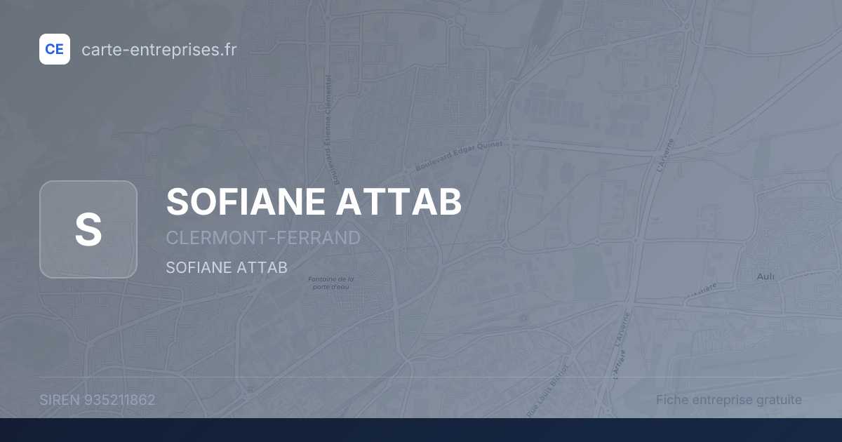 SOFIANE ATTAB — 935211862 — fiche entreprise