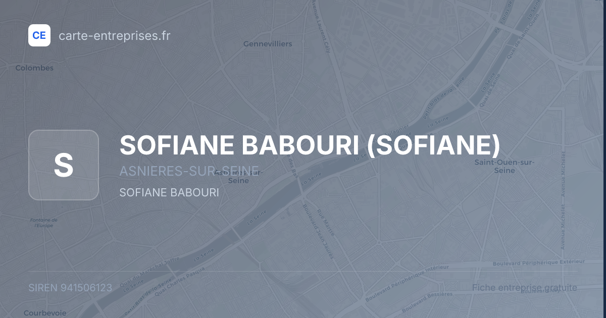 SOFIANE BABOURI (SOFIANE) — 941506123 — fiche entreprise