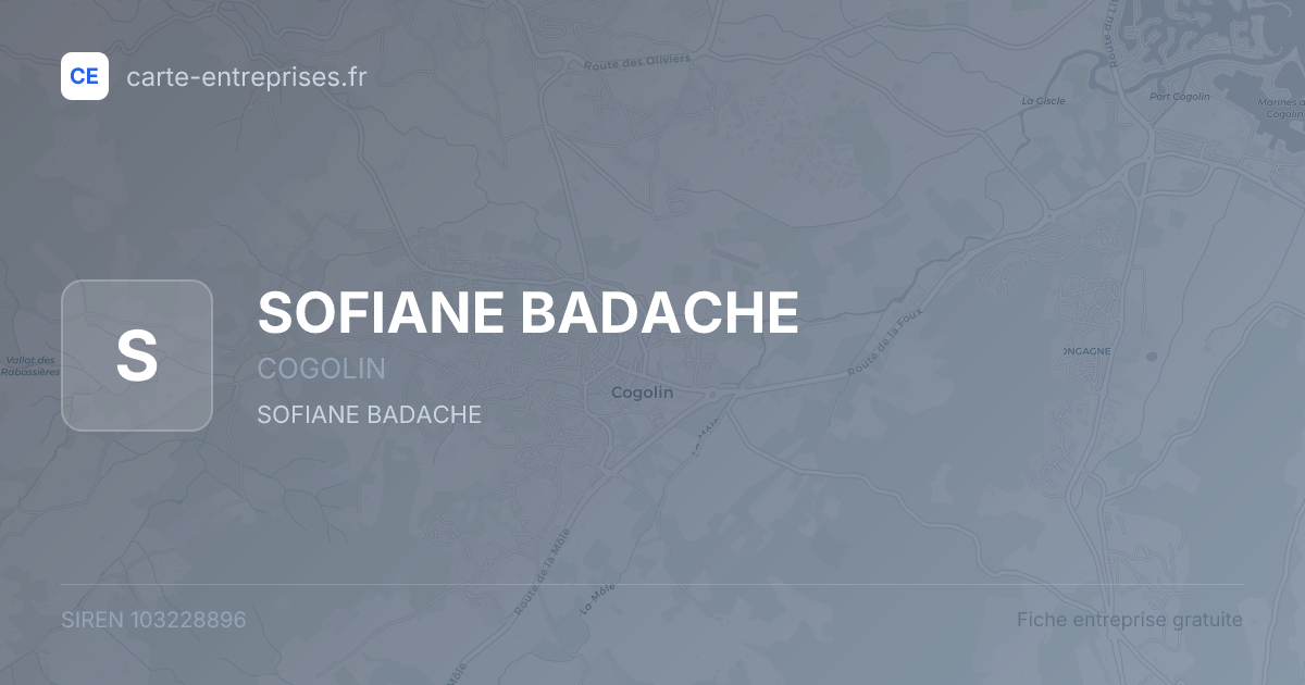 SOFIANE BADACHE — 103228896 — fiche entreprise