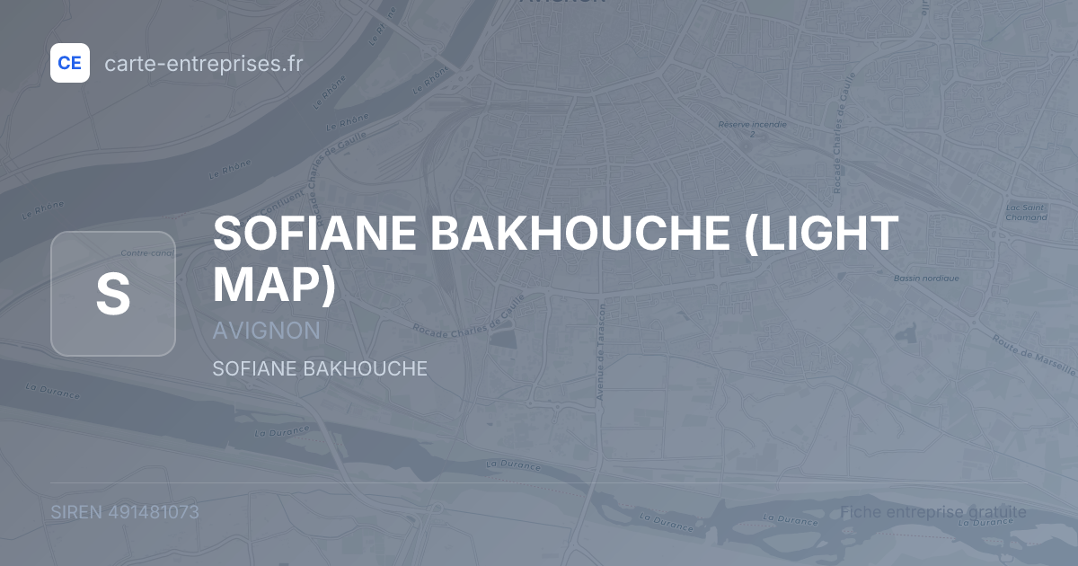 SOFIANE BAKHOUCHE (LIGHT MAP) — 491481073 — fiche entreprise