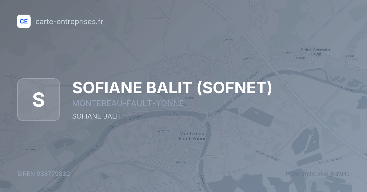 SOFIANE BALIT (SOFNET) — 938779832 — fiche entreprise