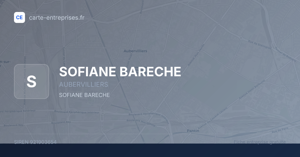 SOFIANE BARECHE — 921903654 — fiche entreprise