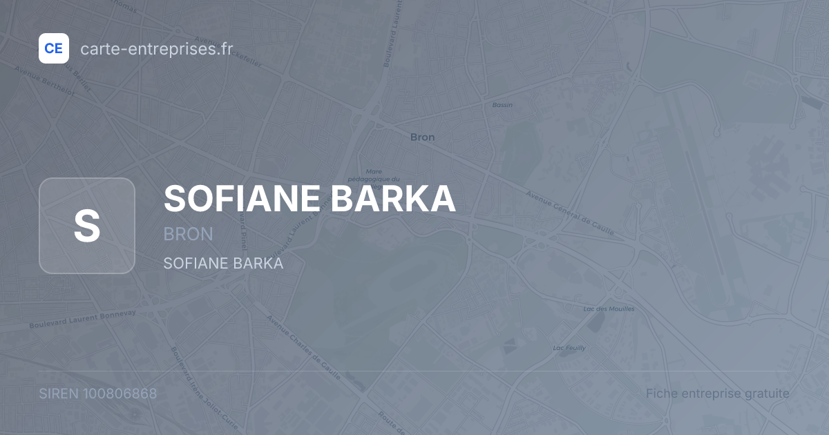 SOFIANE BARKA — 100806868 — fiche entreprise