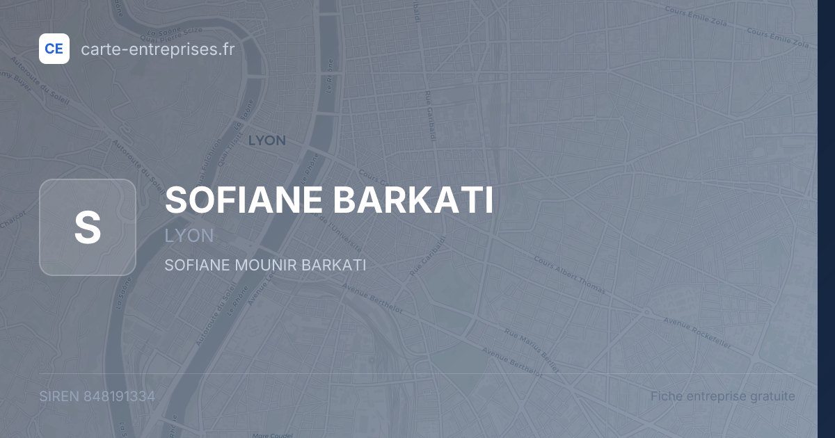 SOFIANE BARKATI — 848191334 — fiche entreprise