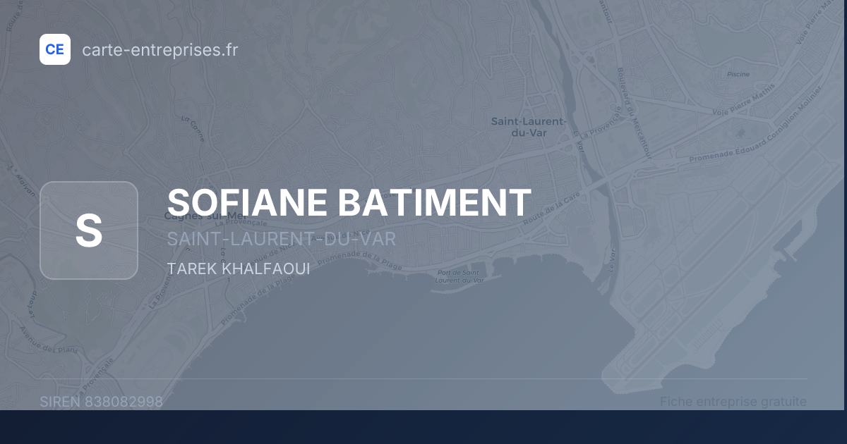 SOFIANE BATIMENT — 838082998 — fiche entreprise