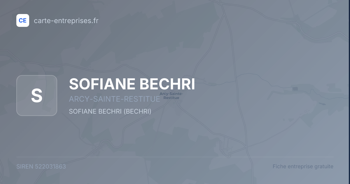 SOFIANE BECHRI — 522031863 — fiche entreprise