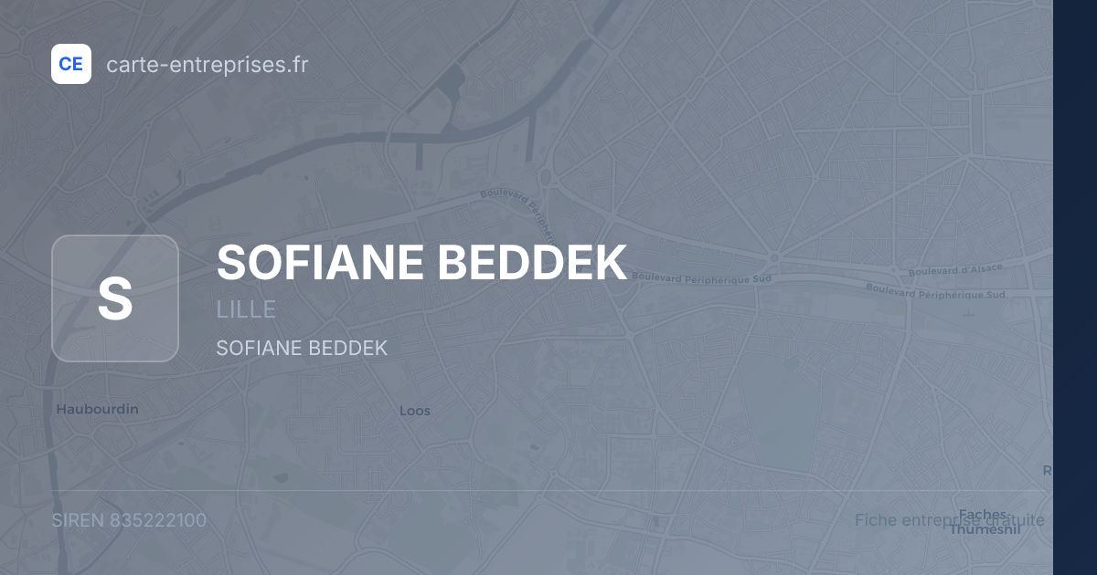 SOFIANE BEDDEK — 835222100 — fiche entreprise