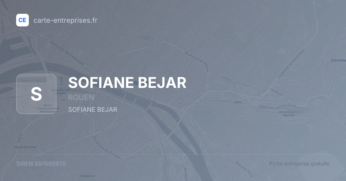 SOFIANE BEJAR — 897695920 — fiche entreprise