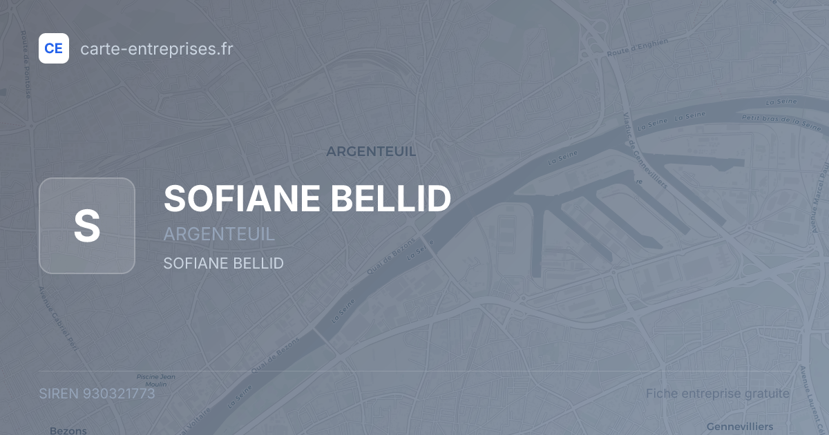 SOFIANE BELLID — 930321773 — fiche entreprise