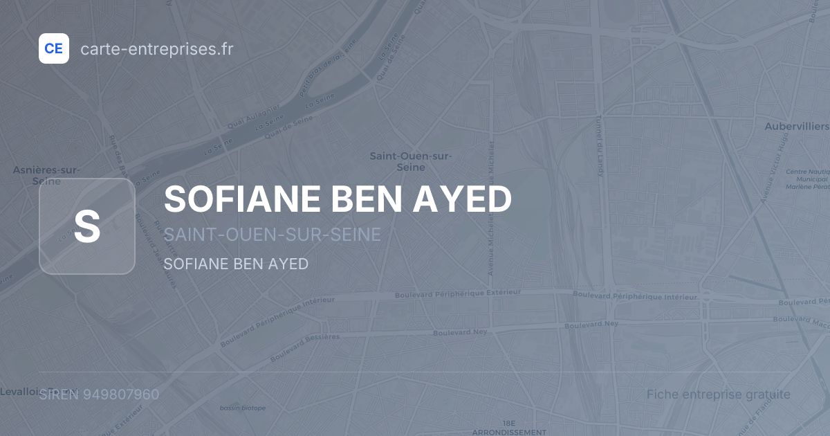 SOFIANE BEN AYED — 949807960 — fiche entreprise