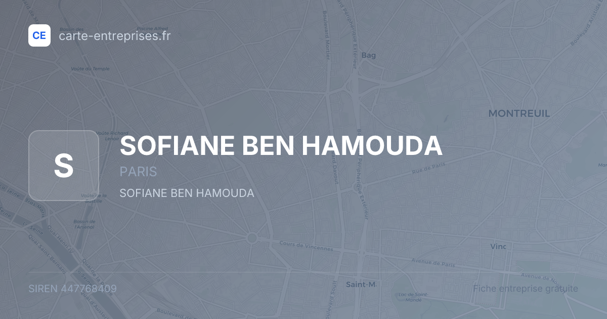 SOFIANE BEN HAMOUDA — 447768409 — fiche entreprise