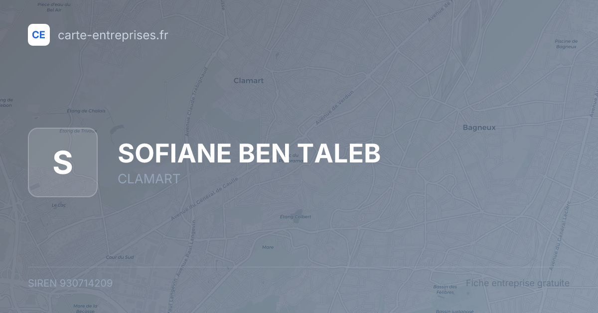 SOFIANE BEN TALEB — 930714209 — fiche entreprise