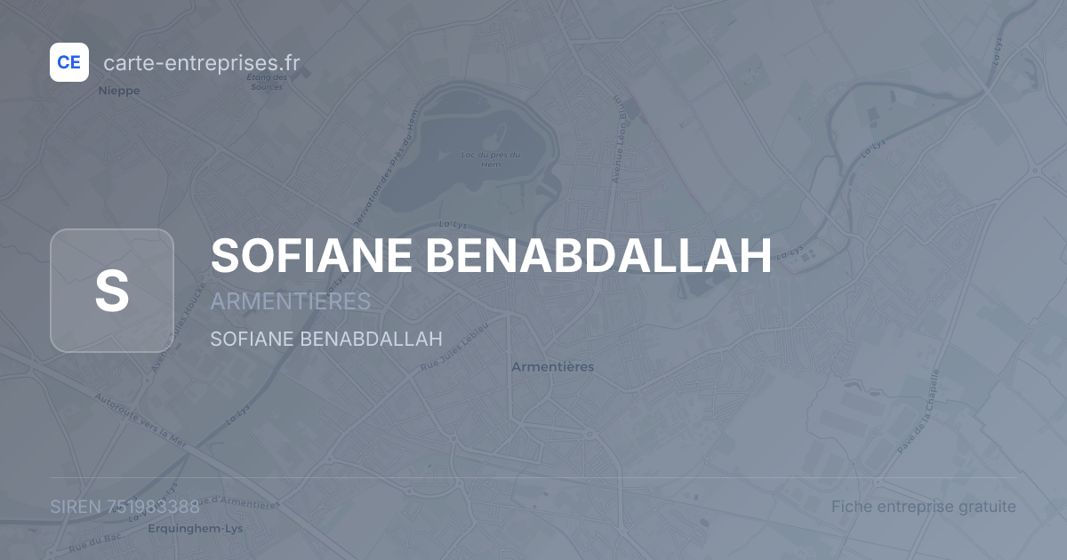 SOFIANE BENABDALLAH — 751983388 — fiche entreprise
