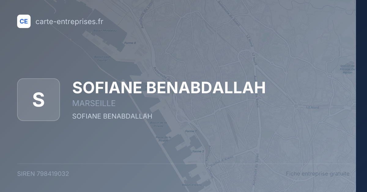 SOFIANE BENABDALLAH — 798419032 — fiche entreprise