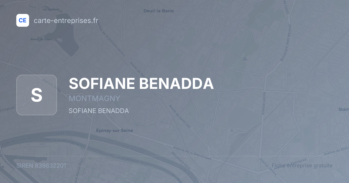 SOFIANE BENADDA — 839832201 — fiche entreprise