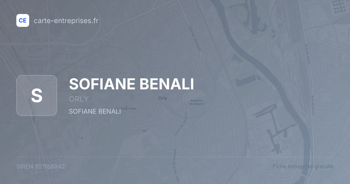 SOFIANE BENALI — 921188942 — fiche entreprise