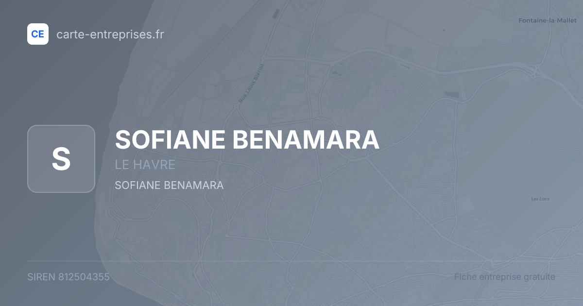 SOFIANE BENAMARA — 812504355 — fiche entreprise