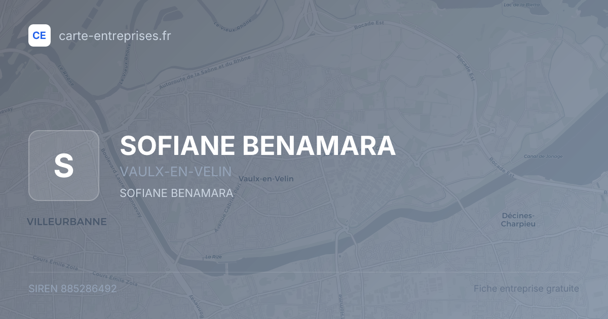 SOFIANE BENAMARA — 885286492 — fiche entreprise