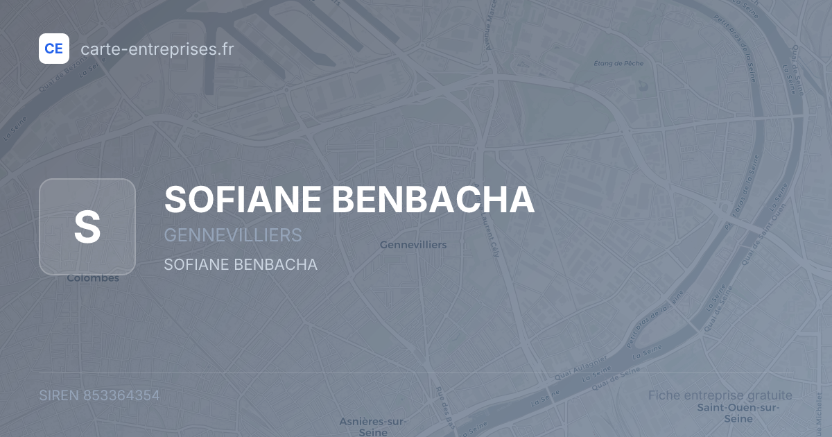 SOFIANE BENBACHA — 853364354 — fiche entreprise