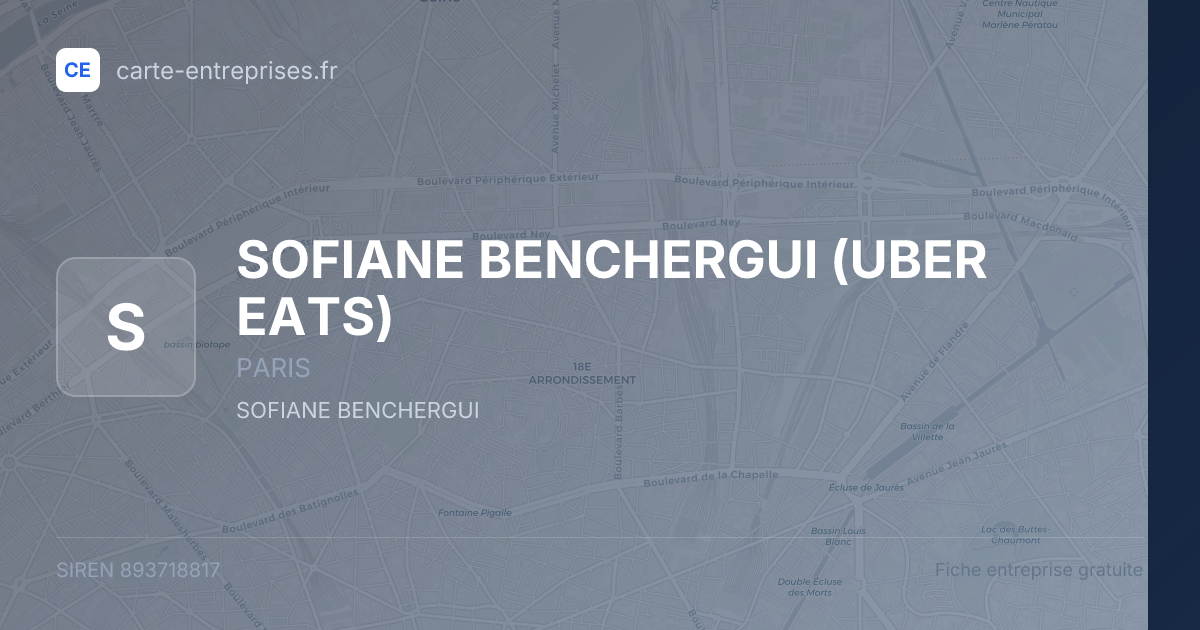 SOFIANE BENCHERGUI (UBER EATS) — 893718817 — fiche entreprise