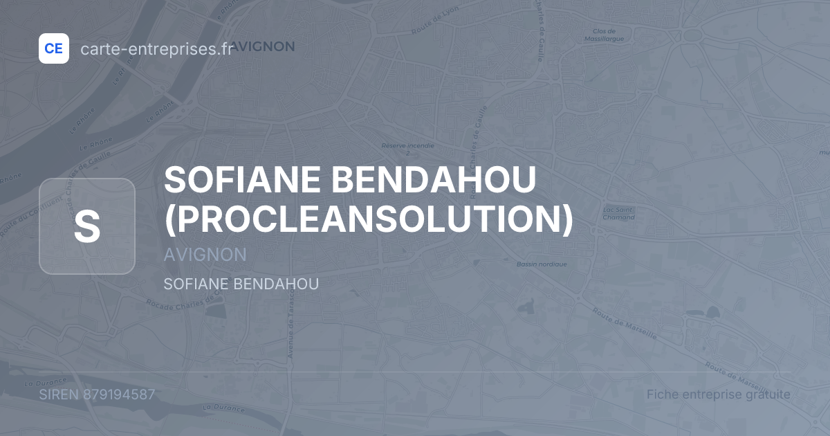 SOFIANE BENDAHOU (PROCLEANSOLUTION) — 879194587 — fiche entreprise