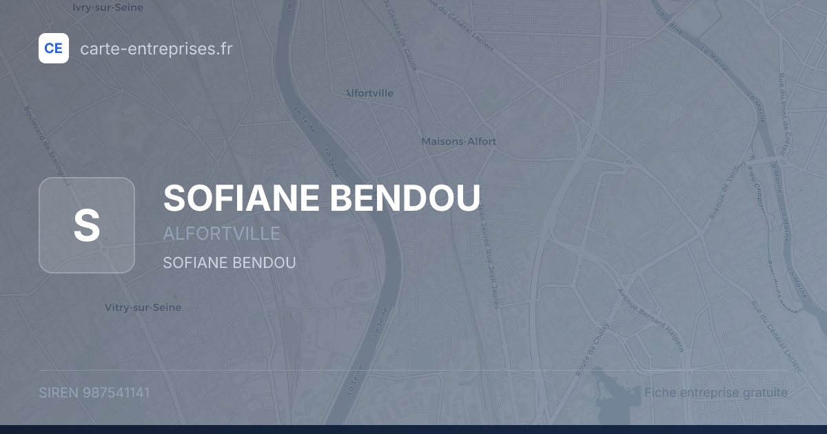 SOFIANE BENDOU — 987541141 — fiche entreprise