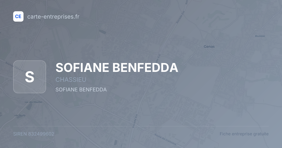 SOFIANE BENFEDDA — 832499602 — fiche entreprise