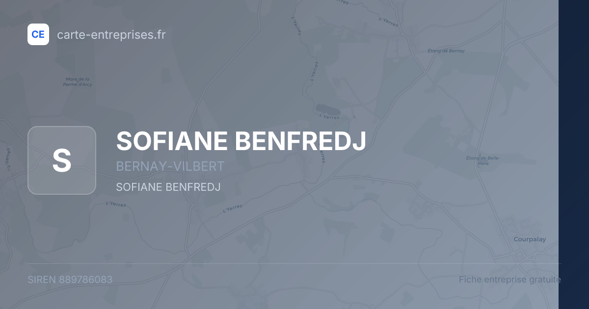 SOFIANE BENFREDJ — 889786083 — fiche entreprise