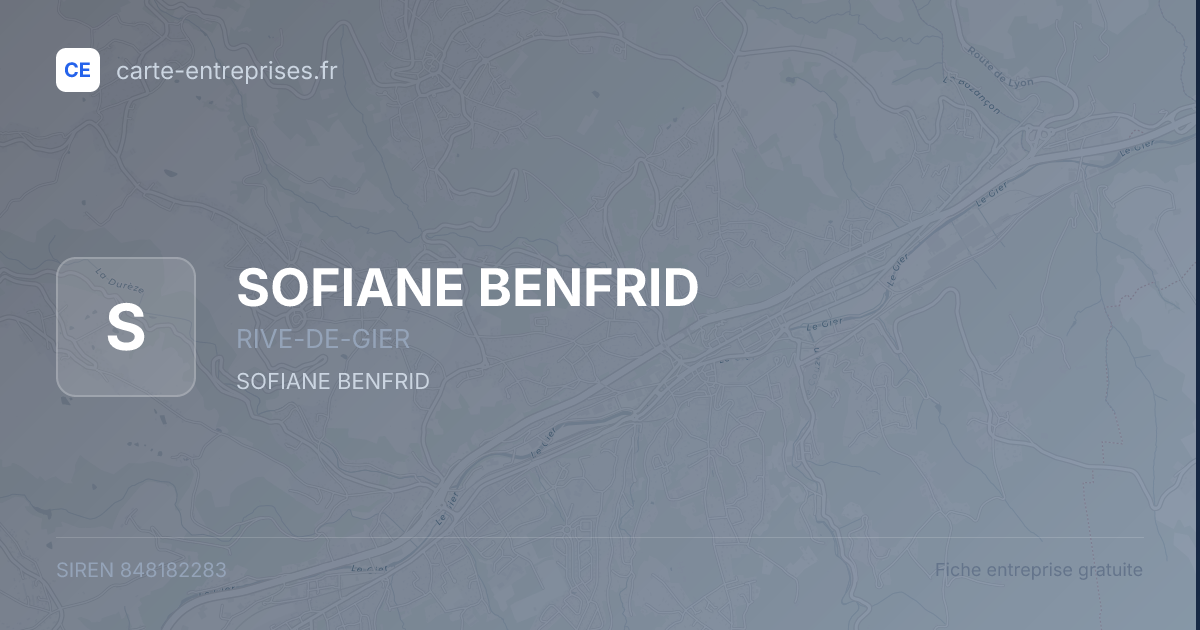 SOFIANE BENFRID — 848182283 — fiche entreprise