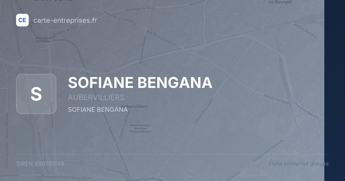 SOFIANE BENGANA — 889751749 — fiche entreprise