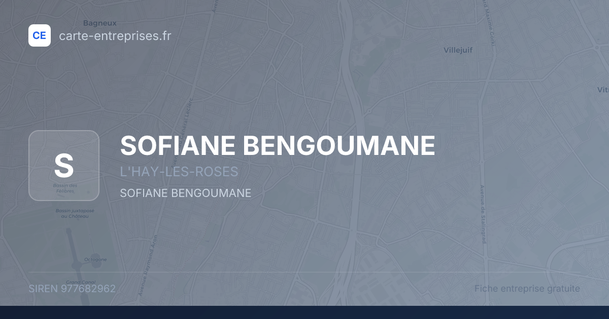 SOFIANE BENGOUMANE — 977682962 — fiche entreprise