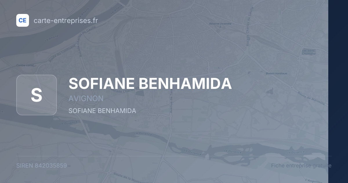 SOFIANE BENHAMIDA — 842035859 — fiche entreprise