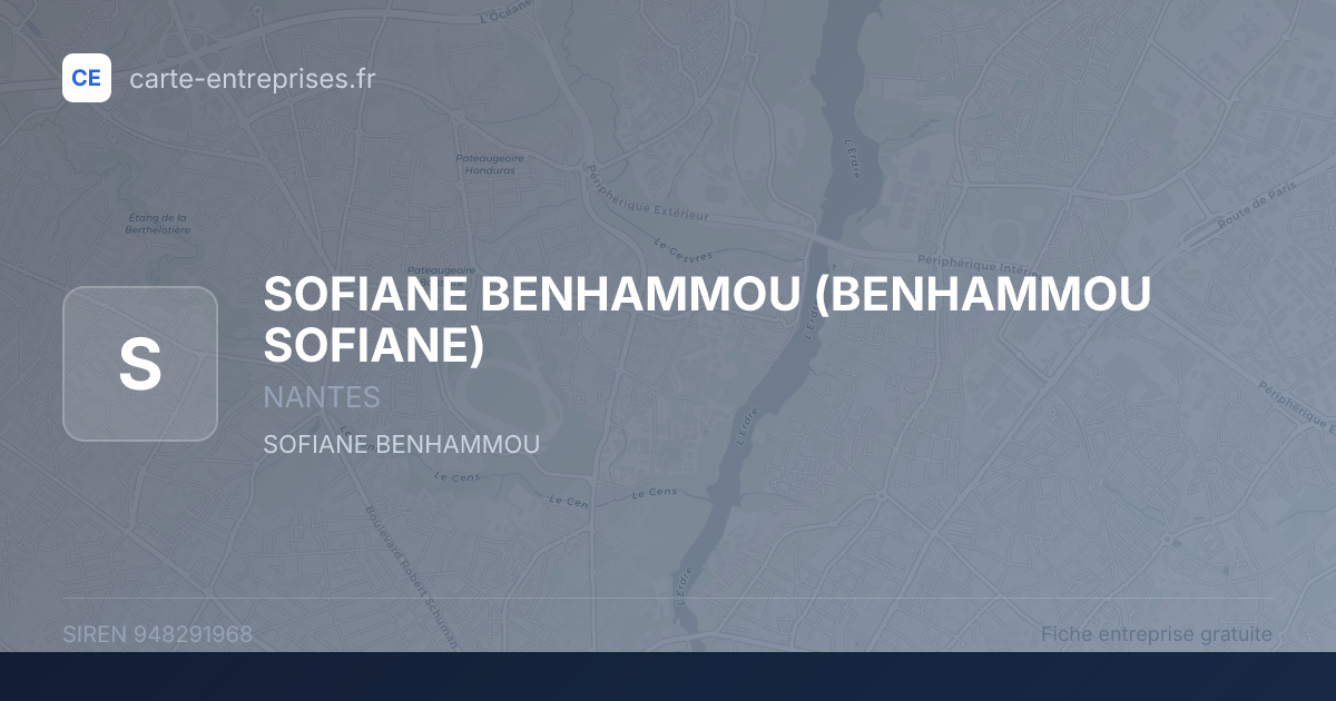 SOFIANE BENHAMMOU (BENHAMMOU SOFIANE) — 948291968 — fiche entreprise